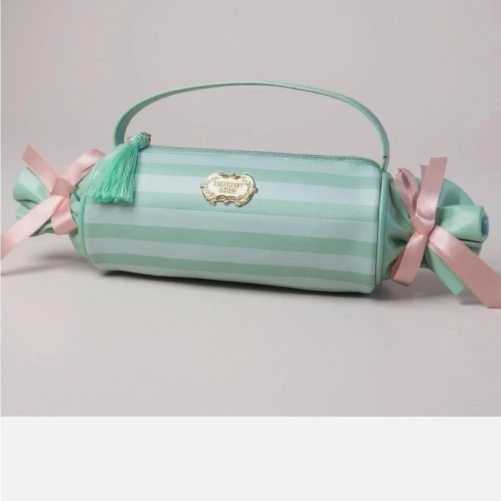 Bath & Body Works Mint Green Striped Handbag NWT - Picture 2 of 3